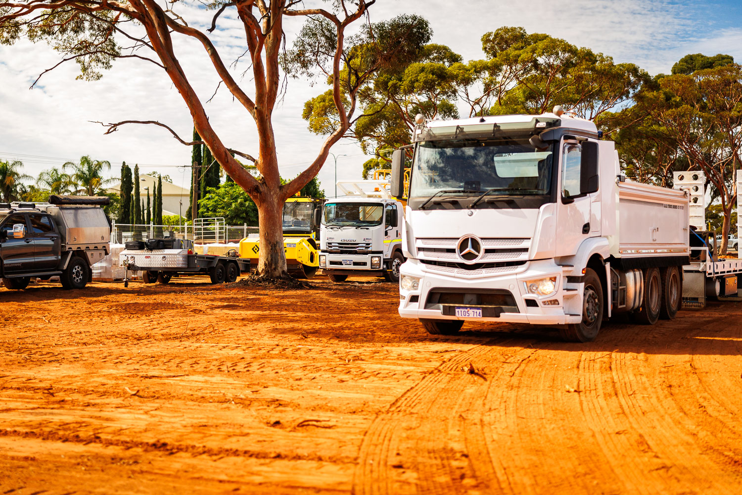 GEMS Civil Mercedes-Benz tipper truck front-on