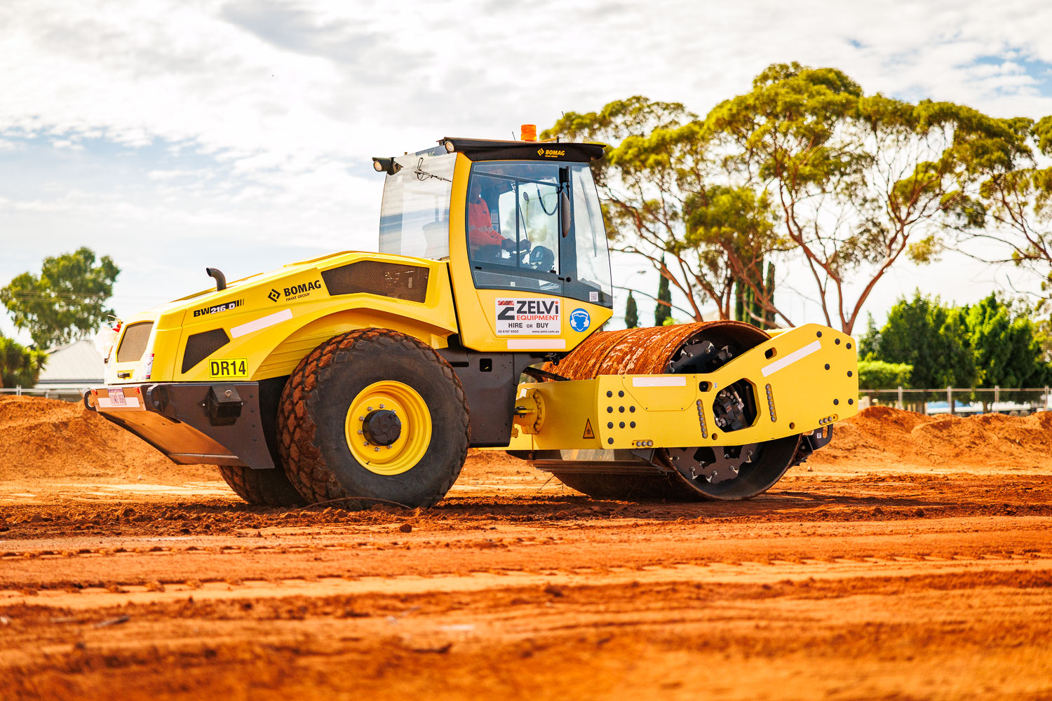 Bomag roller compaction on a commercial earthworks site
